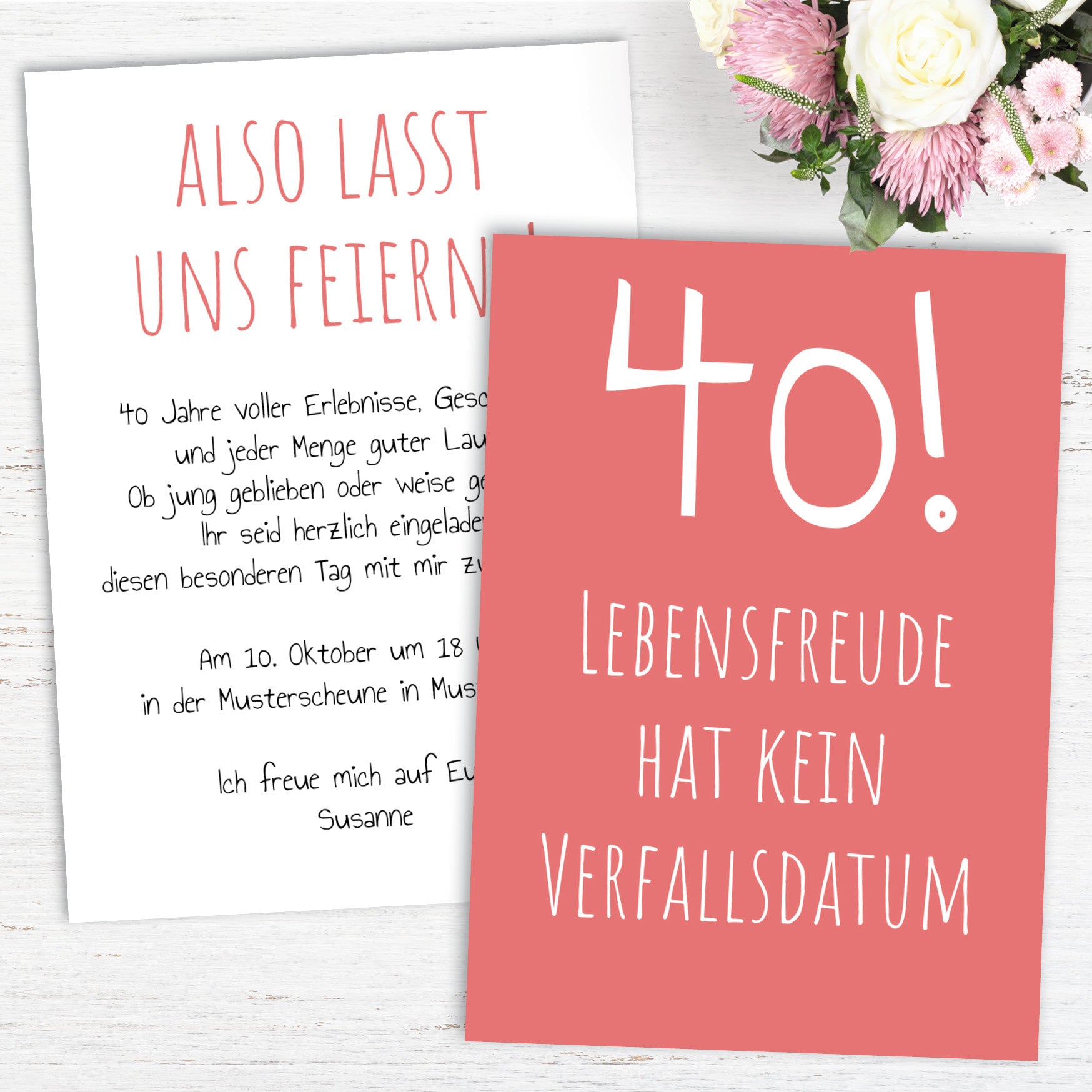 Einladung zum 40. Geburtstag: Lebensfreude hat kein Verfallsdatum!